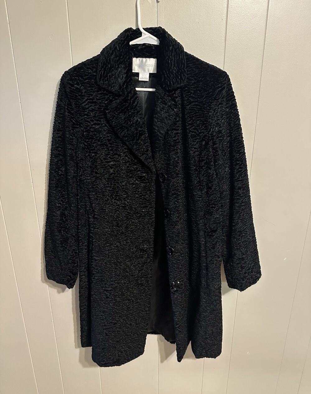 Worthington Women’s Black Button-Front Lined Overcoat w/ Pockets Size S